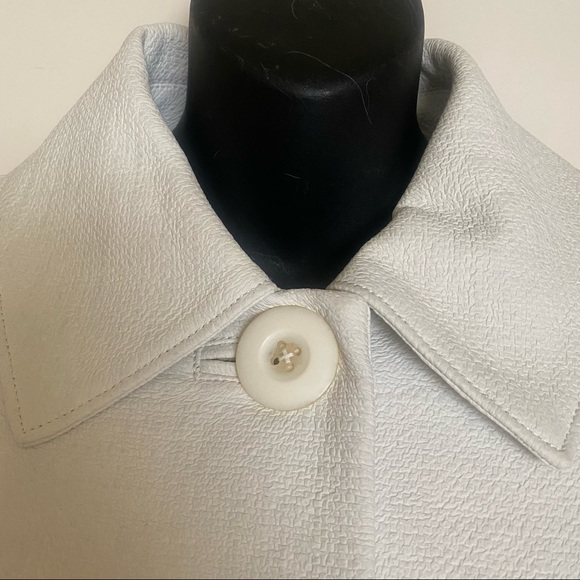 Free People White Textured Vegan Leather Button Down Car Coat S - Picture 7 of 13
